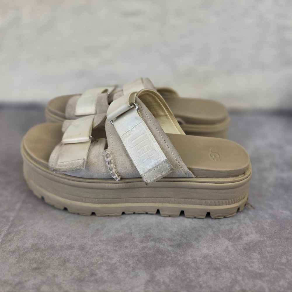 UGG GoldenGlow Sandal Tan Platform Slide Strappy Lug Sole S2489